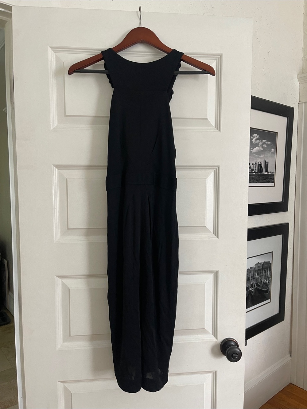 bebe Black Sleeveless Maxi Dress with Scoop Neck